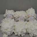 Alize Puffy Fine Yarn Baby Blanket Yarn Lot of 3skn 300gr 48yds 100% Micropolyester Soft Yarn Hand Knitting Yarn Super Chunky Bulky Woven Worested Yarn (62-Light Cream)