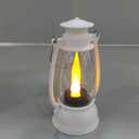 White Mini Lanterns Decorative 6-Pcs for Winter Christmas Wedding & Halloween, Small Elegant Lantern with LED Light for Western Cowboy, Camping Baby Shower Birthday Party, Centerpiece Table