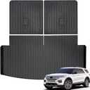 KUST Trunk Cargo Mat for 2020-2025 Ford Explorer, All Weather Cargo Liner with Back Seat Protector for Explorer Accessories TPE Rubber Heavy Duty
