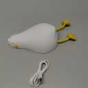 LYQTloml Lying Flat Duck Night Light, LED Squishy Duck Lamp, Cute Light Up Duck, Silicone Dimmable Nursery Nightlight, Rechargeable Bedside Touch Lamp for Breastfeeding, Finn The Duck