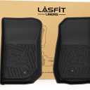 LASFIT Front Floor Mats for Jeep Wrangler JK 2007-2013 2 Doors & 4 Doors All Weather TPE Custom Fit Car Mats Floor Liners 1st Row, Black