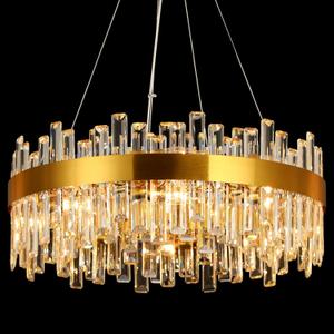Weesalife 16 Light Gold Crystal Chandelier | Dia 24" Modern Round Crystal Chandeliers for Dining Room | Luxury Ceiling Light Fixture for Living Room | Bedroom | Entryway | Kitchen Island | Foyer
