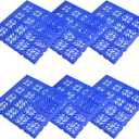 6 Pcs Plastic Pallet for Basement Storage, Waterproof Plastic Pallets Ventilation Floor Pallet Grid Mat Lightweight Indoor Outdoor Storage Pallet Grid Pad for Supermarket Garages Warehouses