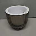 Melphoe 1 Pack Self Watering Hanging Planters Indoor Flower Pots, 8.3 Inch Outdoor Hanging Plant Pot Basket, Plant Hanger with 3Hooks Drainage Holes for Garden Home (Gray)