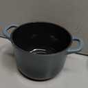 Flavehc Dutch Oven Pot with Lid 1.8 qt Cast Iron Dutch Oven for Bread Baking Slateblue Enameled Cast Iron Rice Pot with Handels