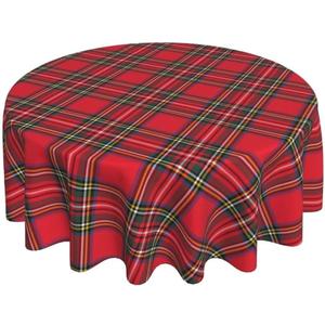 BETGINY Christmas Tablecloth 70x70 Inch Round Red Green Buffalo Plaid Tablecloth Dust-Proof Wrinkle Resistant Rustic Christmas Table Cloth for Holiday Party Dining