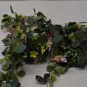 2 Pack 5.68 FT Artificial Daisy Garland with 3D Butterfly, Hanging Fake Flowers Greenery Eucalyptus Garland Floral Vines for Wedding Table Home Room Sping Decor