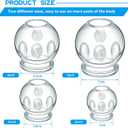 Nuanchu 12 Pieces Fire Glass Cupping Set 4 Sizes Chinese Acupoint Cupping Therapy Kit with Finger Grips for Myofascial Massage Muscle Nerve Joint Pain Massage Back Relieve Fatigue