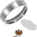 58mm Espresso Dosing Funnel & Puck Screen Kit, 304 Stainless Steel Portafilter Funnel with Filter Screen Set, Espresso Machine Accessories Compatible with 58mm Portafilter