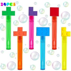 Building Blocks Party Favors,9Pcs Building Blocks Bubble Wands for Kids,Cute Bubble Wand for Birthday Party Supplies,Classroom Prizes Pinata Goodie Bag Stuffers Gifts