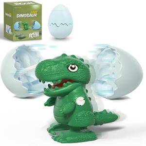 Intoypad Hatching Dinosaur Surperize Egg Toy for Kids, Wind-up Easter Plastic Egg Hatches into Walking Dinosaur, Reusable Dino Gifts Toys for Boys Girls Easter Basket Stuffers