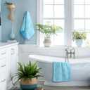 SmoothNovelty 2pcs Sea Turtle Hand Towels for Bathroom 100% Cotton Jacquard Weave Bath Towel Set Soft Absorbent Dish Washcloth for Bathroom Kitchen Beach Summer Theme Gifts 13.8 x 29.5 Inch (Blue)