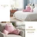 Pink Cat Backrest Reading Pillow Cute Kawaii Bed Rest Pillow with Arms, Plush Supportive Lounge Pillow for Reading, Gaming & Relaxing Soft Comfort for Kids, Teens & Adults (Pink), Large