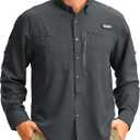 G Gradual Men's Long Sleeve Sun Protection Fishing Shirt with Zipper Pockets UPF 50+ Lightweight Cool Sun Shirts for Men Hiking Outdoor Casual (Black, M)