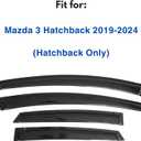 IG Window Visors Fit for 2019-2024 Mazda 3 Hatchback, Out-Channel Rain Guards Vent Wind Deflectors 4PC, Car Accessories for 19-24 Mazda 3 Hatchback (Excludes Sedan)
