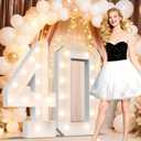 Ledido 4FT Marquee Light Up Numbers 40, Marquee Numbers 4 Feet Tall for Birthday, Anniversary,Graduation Party Decorations,Big 40th Birthday Number for Party Decor,Warm White Large Lighted Number 40
