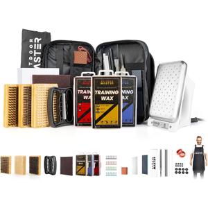 OutdoorMaster Ski Snowboard Tuning and Waxing Kit with Waxing Iron,Ski Wax,Edge Tuner,Brush,Wax Scraper,Ptex,Fixer Screw,Rubber Band (Upgrade)