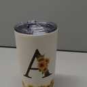 Sunflower Gifts for Women - Personalized Christmas Gifts for Women - Birthday Gift for Woman - Mothers Day Gift for Mom - Monogrammed, Initial 20oz Travel Cup Insulated Tumbler with Lid, A