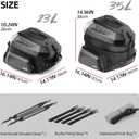 Rhinowalk Motorcycle Tail Bag Travel Luggage Expandable Motorcycle Helmet Bag 23L-35L Waterproof All Weather/Trunk/Rack Bag with Sissy Bar Straps-Matt Black New Upgrade