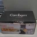 Cambom Rotary Cheese Grater Hand Crank Cheese Shredder for Fresh Cheese, Vegetable, Nuts,Non-slip Suction Base, Free Cleaning Brush Three Blades, Black