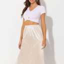 Ellames Women's 2 Pieces Half Slips for Under Dresses Satin Long Underskirt Half Slip Shirt Skirt Extender (XXXL)
