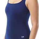 TYR Women's Durafast Elite Scoop Neck Controlfit One Piece Swimsuit (18, Navy)