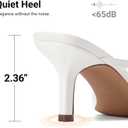 DREAM PAIRS Women’s Bow Heels – Kitten Heel Mule Sandals, Square Toe Strappy Slip On Dress Heels, Elegant Bridal Wedding Party Formal Shoes for Special Occasions, Size 6.5, White
