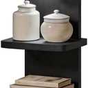 7 Tier Wall Shelf with LED Lights Lack Shelf for Room Collection, Black, 5.5"D x 7.4"W x 40"H