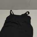 V FOR CITY Black Tank Top for Women Shelf Bra Camisole Adjustable Wide Strap Cami Shirts Soft Cotton Sleepwear S