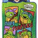 Teenage Mutant Ninja Turtles Nap-Mat - Includes Pillow and Plush Blanket – Great for Boys and Girls at Daycare, Preschool, Or Kindergarten