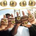 Misdary Soccer Baseball Basketball Championship Rings with Holder Most Valuable Player Trophy Gold Ring Award Gift Team Prize for Football Tournament Winner