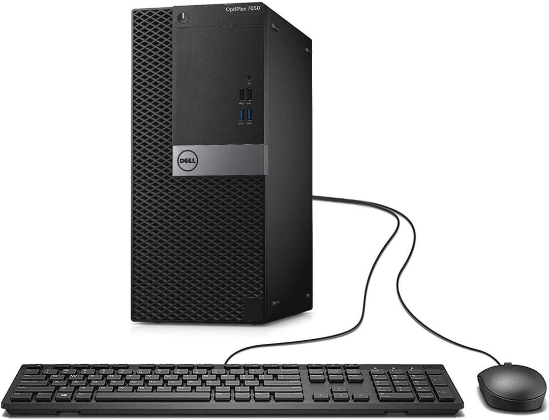 Dell OptiPlex 7050 MT Desktop Computer, Intel Quad Core i7-7700 3.4 GHz, 32GB DDR4 RAM, 1TB SSD, WiFi 6, Bluetooth 5.2, HDMI, Keyboard & Mouse, Windows 10 Pro 