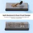KOPJIPPOM Silent Wireless Keyboard and Mouse Combo - Keyboard with Large Print Cover, 2.4GHz Full-Sized Ergonomic Keyboard with Wrist Rest and Mouse for Laptop, PC, Notebook, Desktop