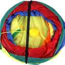 Kisangel 1pc Funny Cat Toy Foldable Cat Tunnel Plaything Space-Saving Design Amusing Tunnels for Bored Pets (80x30cm, Multi)