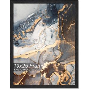 19x25 Picture Frame Black Engineered Wood Wall Hanging