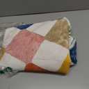 jinchan Macy Round Rug 4ft Kids Washable Rug Indoor Floor Cover Non-Slip Soft Modern Elementary School Classroom Colorful Diamond Carpet for Nursery Daycare Playroom Living Room Circus on Cream