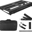 22" x 12.5" Guitar Pedal Board with Power Supply Tray, Carry Bag & Mounting Tapes Included (Black, SPB-22S)
