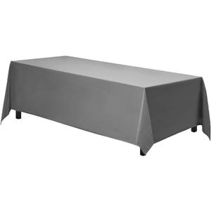 Gee Di Moda Rectangle Tablecloth - 90 x 156 Inch Charcoal Table Cloth for 8 Foot Table with Floor-Length Drop - Heavy Duty Washable Fabric - 8 Ft Buffet Table, Holiday Party, Wedding & Baby Shower