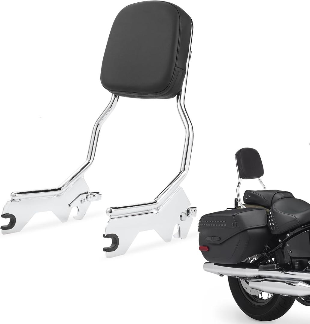 Detachable Sissy Bar for Harley Davidson Softail Models 2018-2024, Passenger Backrest for for Softail Deluxe FLDE, Heritage Classic FLHC, Slim FLSL, Standard FXST 107, Street Bob FXBB (Chrome)