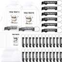 LemonRoad 30 Set Inspirational You Rock Gifts Bottle Opener Keychain with Thank You Card Organza Bag Aluminum Drink Opener Bulk Appreciation Gift for Employee Coworker Wedding Party Favor(Black)