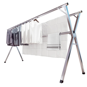 JAUREE 79 Inches Clothes Drying Rack, Drying Rack Clothing Folding Indoor Outdoor, Heavy Duty Stainless Steel Laundry Rack, Foldable Portable Large Clothes Rack Garment Rack with 20 Windproof Hooks