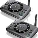 Hands-Free Intercoms Wireless for Home Business, Wuloo Upgrade Two Way Audio Intercom System for Elderly, Full Duplex Room to Room Intercom with 5280 ft Range Clear Sound Anti-Interference, Pack of 2