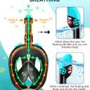 Viginsul Mask Fins Snorkeling Gear for Adults, Full Face Snorkel Mask & Adjustable Swim Fins Snorkel Set, Panoramic View Snorkel Mask Dry Top Anti-Fog Anti-Leak