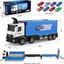 Carrier Truck Race Track Toddlers Toys, Foldable 3 Layer Track Playset, Toy Truck Transport Car Carrier & 8 Race Cars, Truck Car Kids Toys Xmas Gifts for Age 3 4 5 6+ Years Old Boys Girls