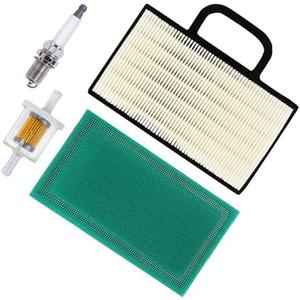 Pack of 2 DemJamr 499486S Air Filter Spark Plug Kit for BS 18-26 HP Intek V-Twins Engine JD D130 D140 GY20575 GY21056 Lawn Mower