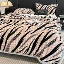 Fleece Bed Blankets Throw Size - Soft Lightweight Plush Fuzzy Cozy Luxury Blanket Microfiber Throw for Couch Bed,All-Season Breathable,40x60 Inches (Zebra Pattern)