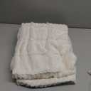 Amelie Home Blanket for Couch Soft Warm Fuzzy Blankets for Sofa All Season Use, 50x60 Inches, Ivory
