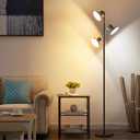 36W LED Tree Floor Lamp, Modern Dimmable Standing Lamp with Remote & Touch Control, 4 Color Temperatures, 3 Rotatable LED Light Floor Lamps for Living Room, Bedroom, Office (Black)