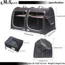 Mispace Portable Twin Compartment Show House Cat Cage/Condo - Easy to Fold & Carry Kennel - Comfy Puppy Home & Dog Travel Crate with Portable Carry Bag/Two Hammocks/Mats and Collapsible Litter Box