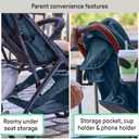 Ingenuity Ingenuity 3Dquickclose CS+ Compact Fold Stroller – Lightweight Stroller with Oversized Canopy, Extra-Large Storage and Compact Fold, Deep Ocean